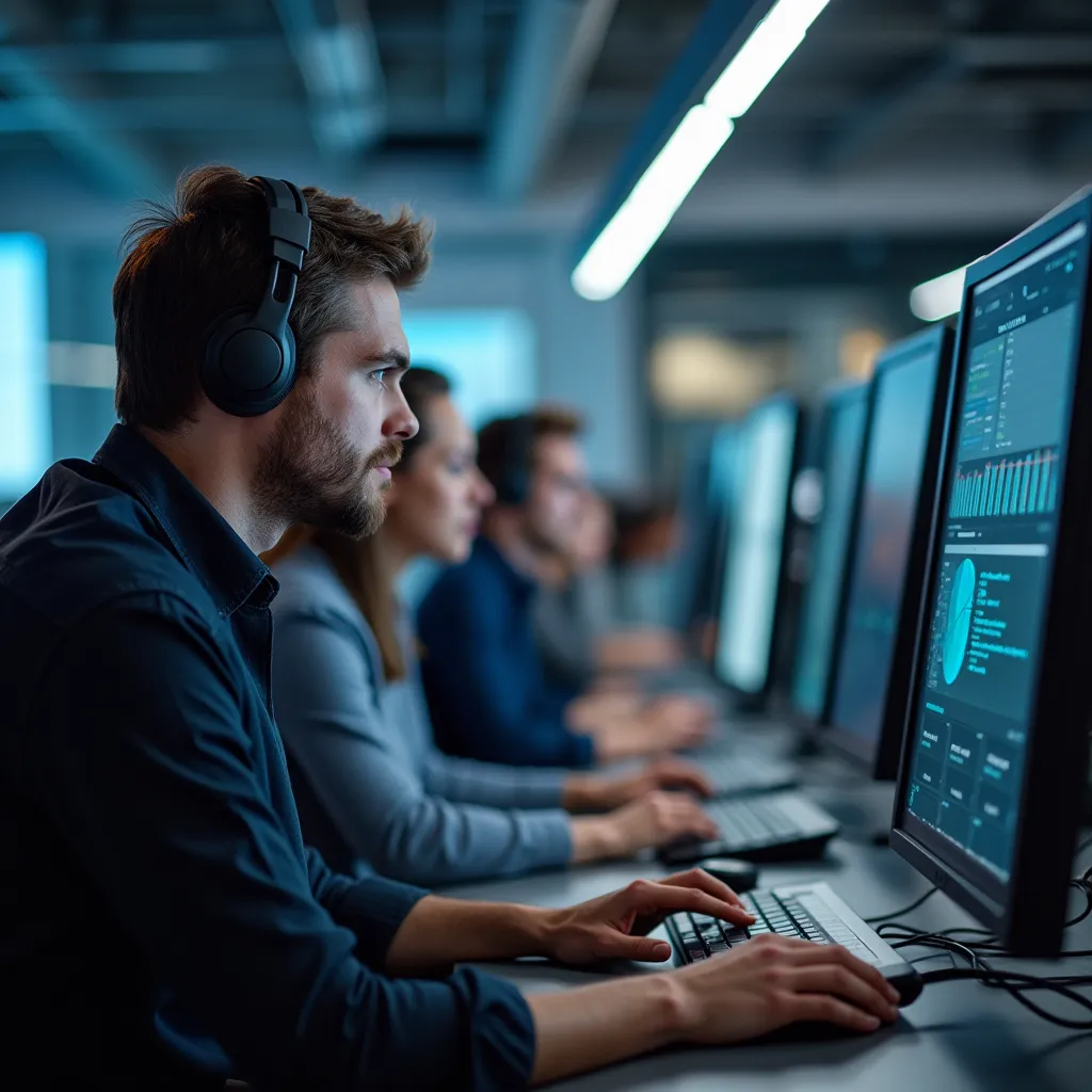 Team collaborating around a table